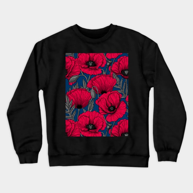 Red poppy garden Crewneck Sweatshirt by katerinamk